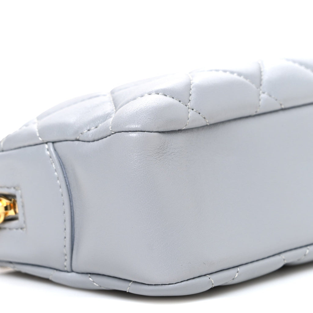Chanel Lambskin Quilted Mini Camera Case  Grey