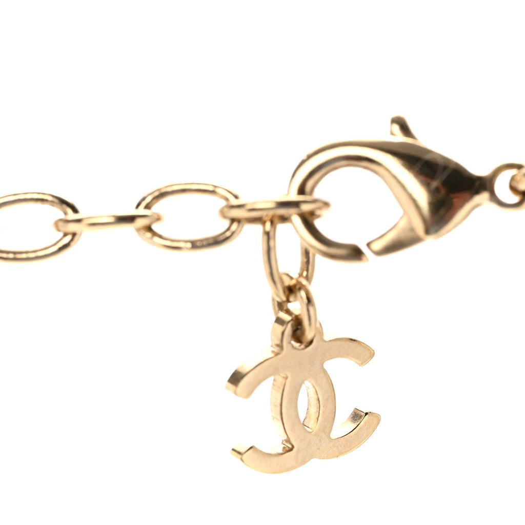 Crystal Chain CC Link Choker Gold Ruthenium
