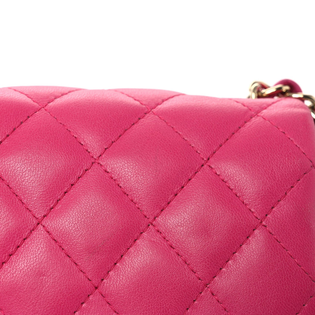 Chanel Lambskin Quilted Mini Square Flap Pink