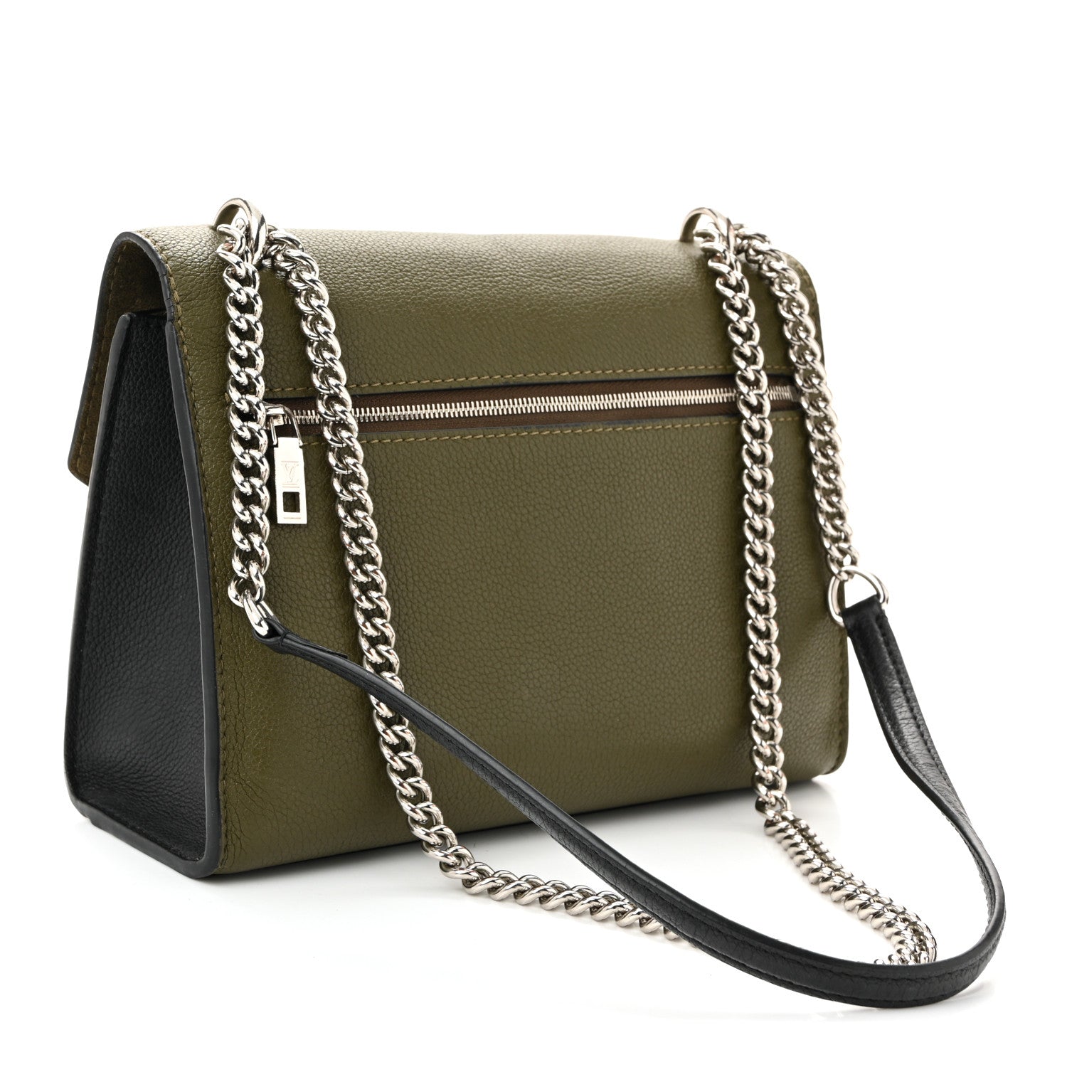 Louis Vuitton Soft Calfskin Mylockme Chain Bag BB Smokey Brown Green