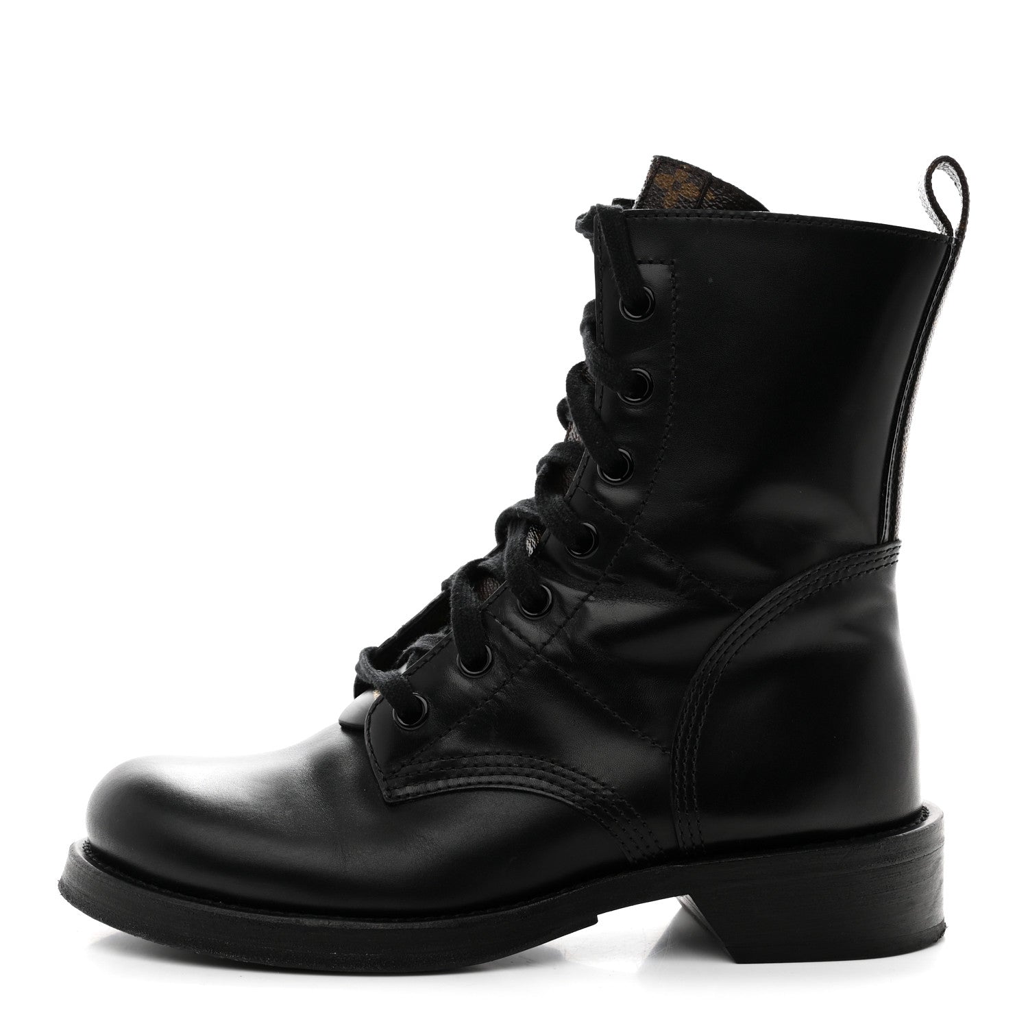 Louis Vuitton Calfskin Monogram Metropolis Flat Ranger Boots 39 Black