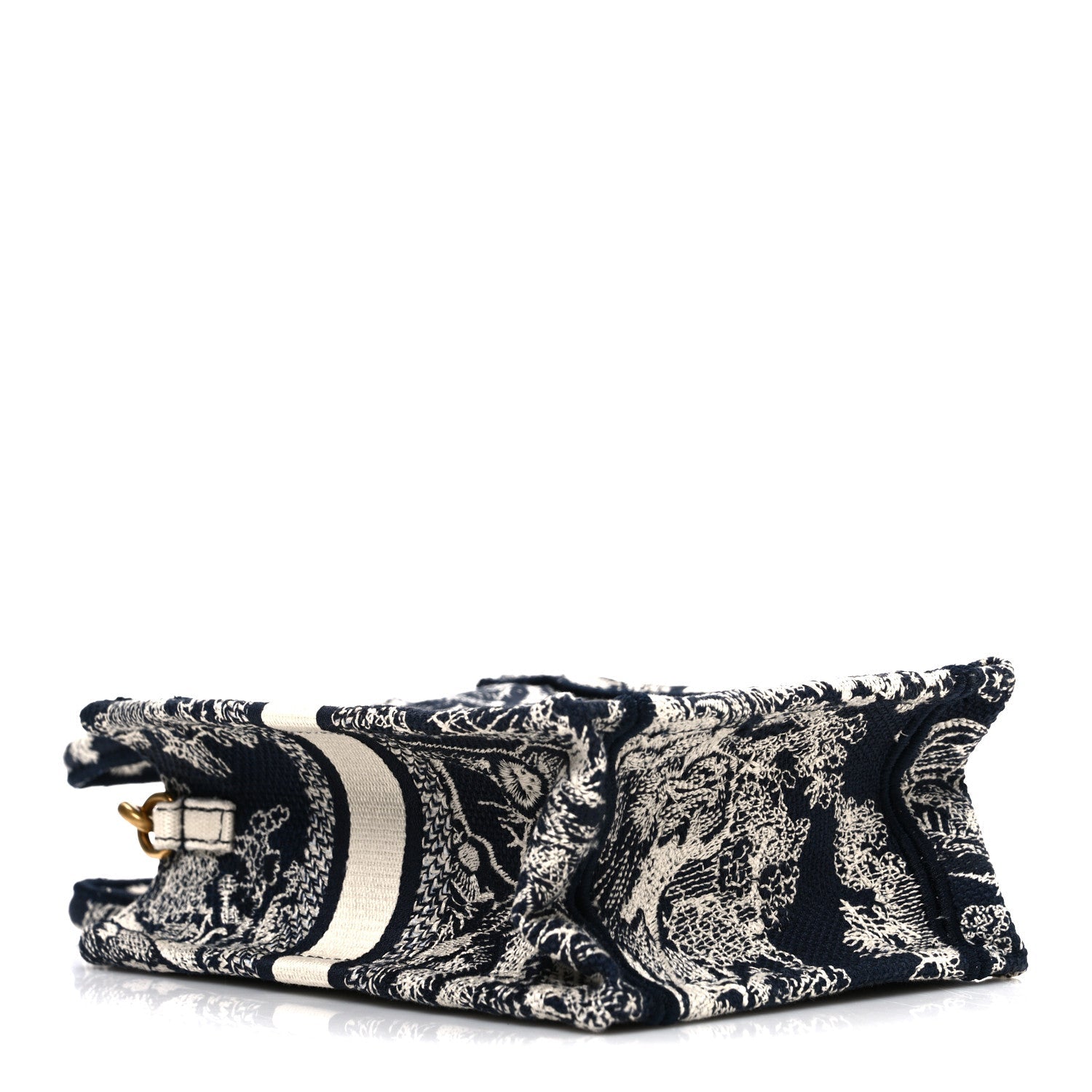 Christian Dior Canvas Toile de Jouy Reverse Embroidered Mini Book Tote Phone Bag Blue