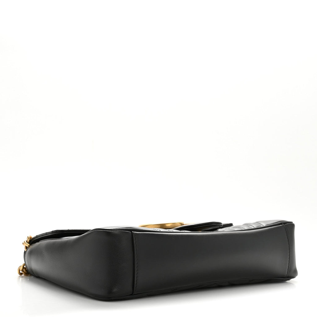 Gucci Calfskin Matelasse Medium GG Marmont Shoulder Bag Black