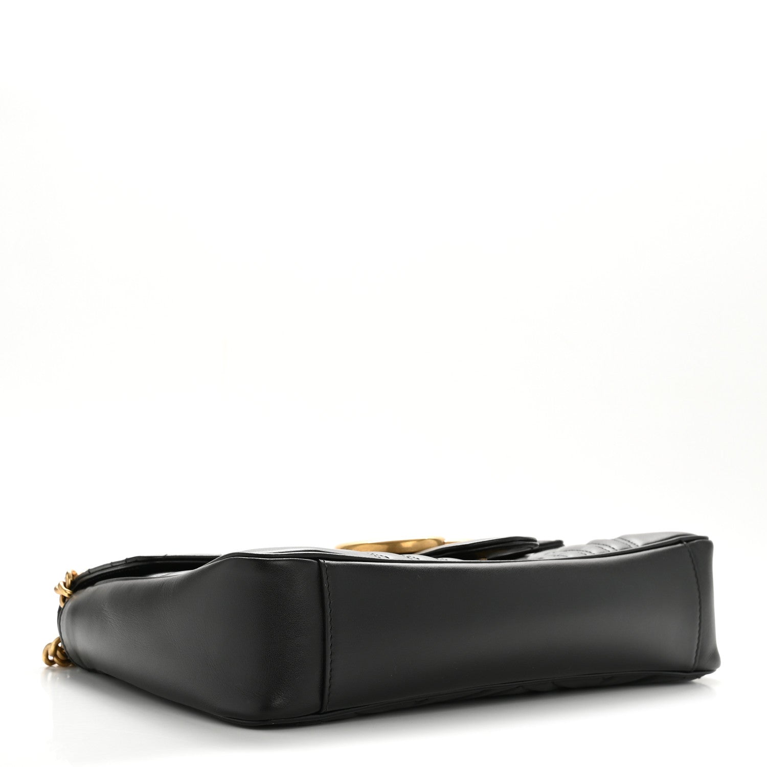 Gucci Calfskin Matelasse Medium GG Marmont Shoulder Bag Black