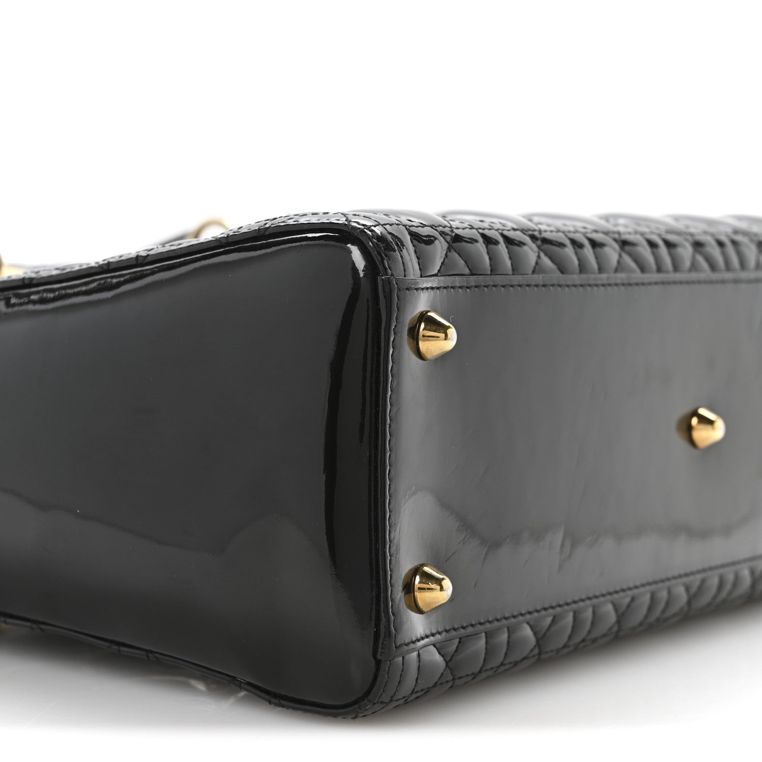 Christian Dior Patent Cannage Large Lady Dior Black