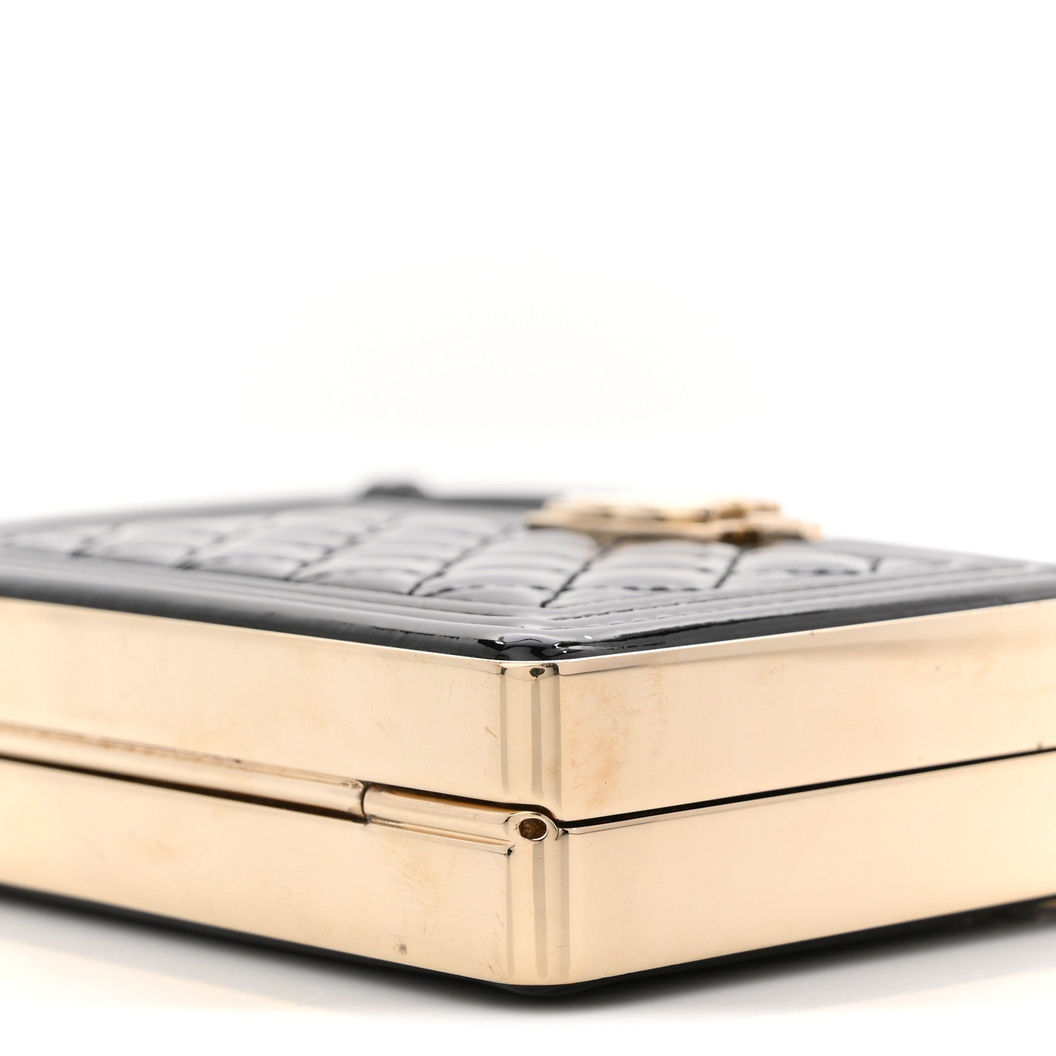 Chanel Patent Calfskin Boy Minaudiere Black