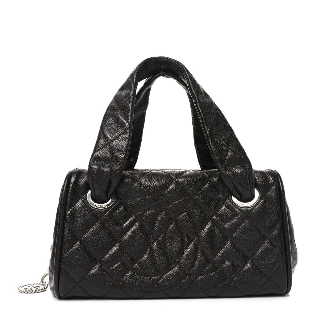 Chanel Caviar Quilted CC Timeless Bowler Dark Brown