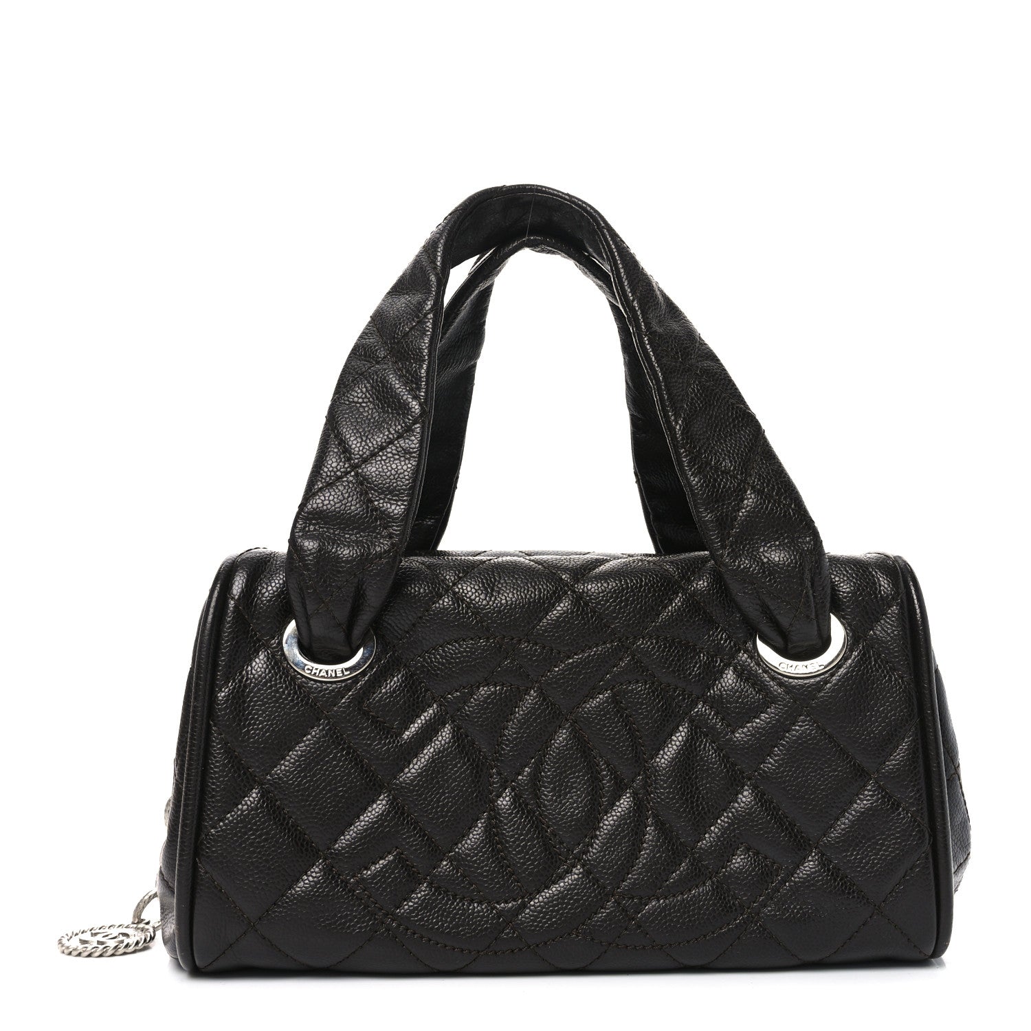 Chanel Caviar Quilted CC Timeless Bowler Dark Brown