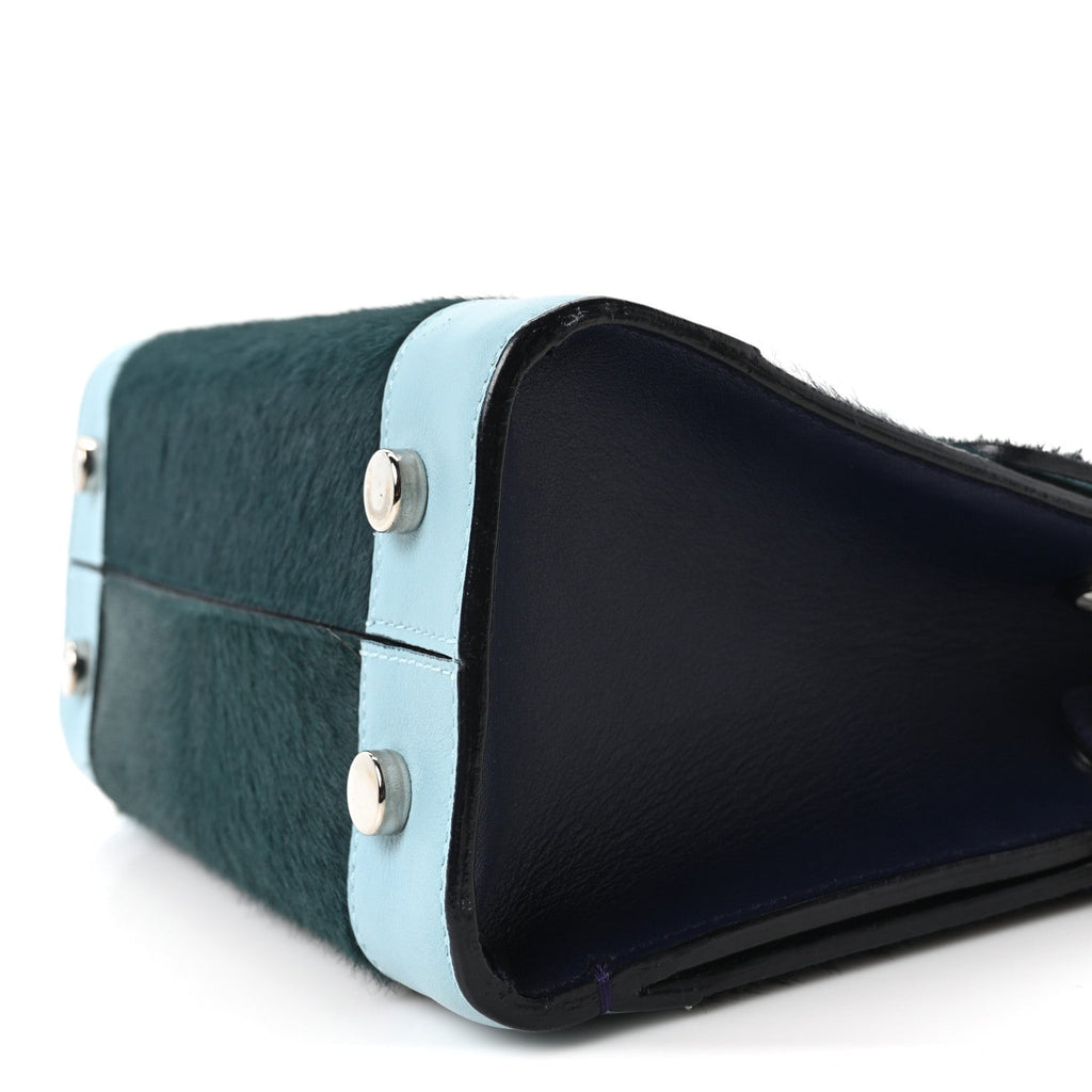 Christian Dior Calf Hair Calfskin Tri-Color Mini Diorever Flap Green