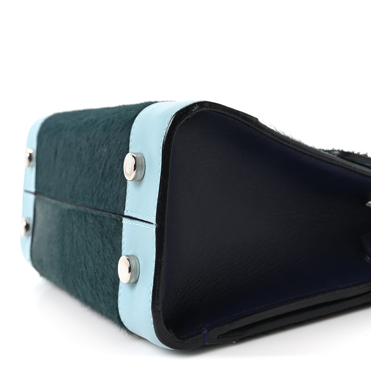 Christian Dior Calf Hair Calfskin Tri-Color Mini Diorever Flap Green