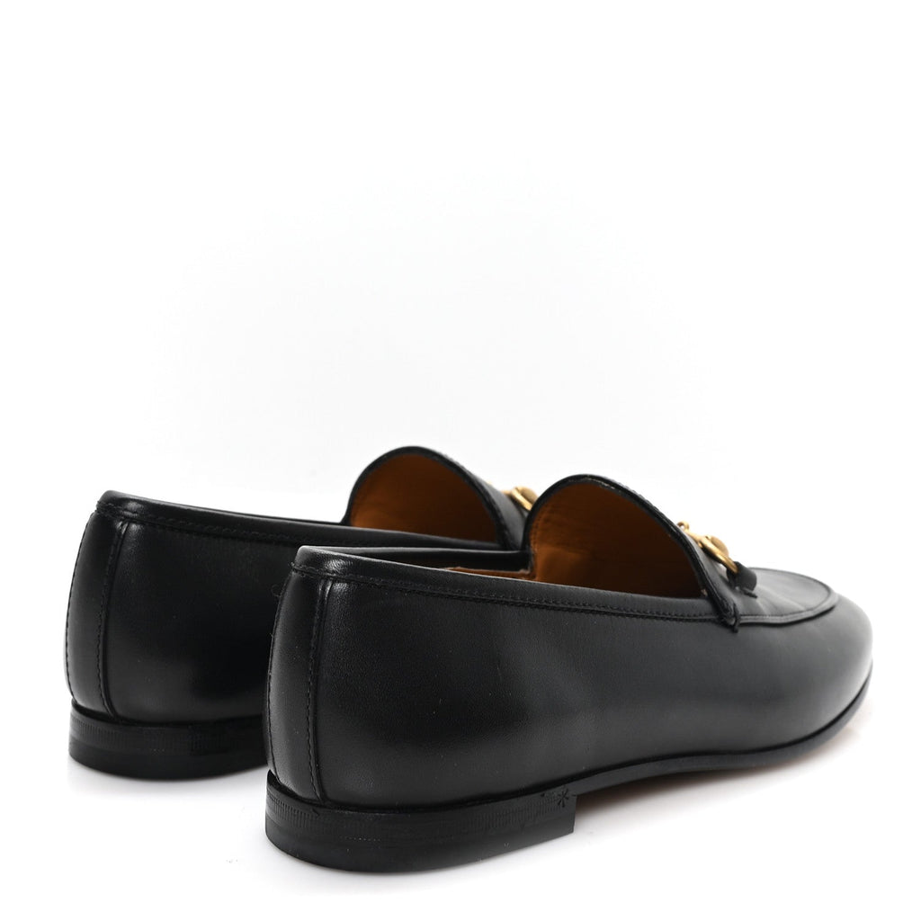Gucci Betis Glamour Calfskin Womens Jordaan Loafers 37 Black