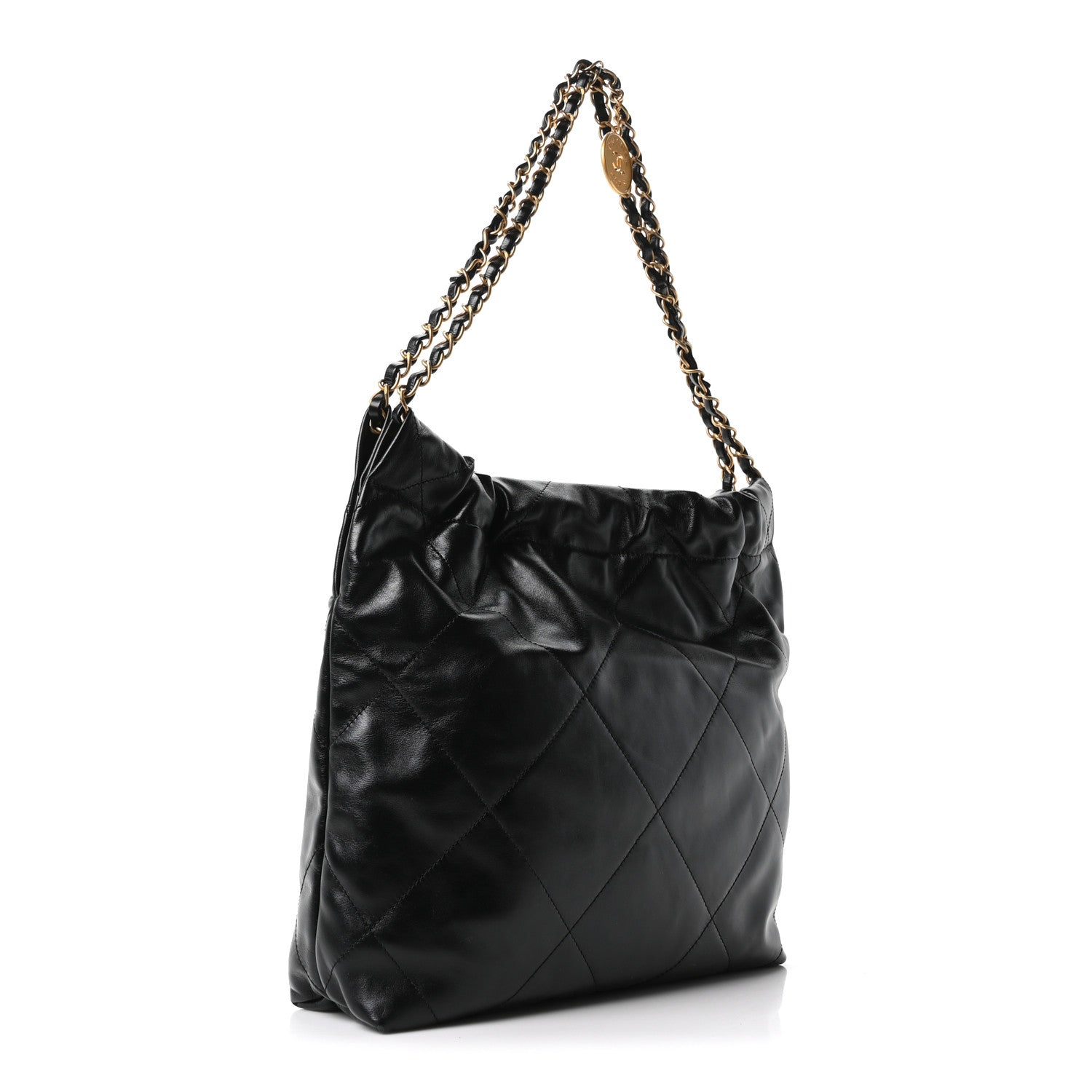 Chanel Shiny Calfskin Quilted Small Chanel 22 Black