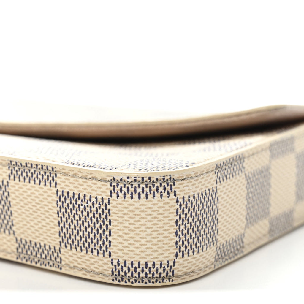 Louis Vuitton Damier Azur Pochette Felicie Chain Wallet Rose Ballerine
