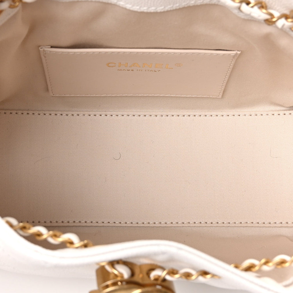 Chanel Caviar Quilted Mini Chanel 25 Handbag White