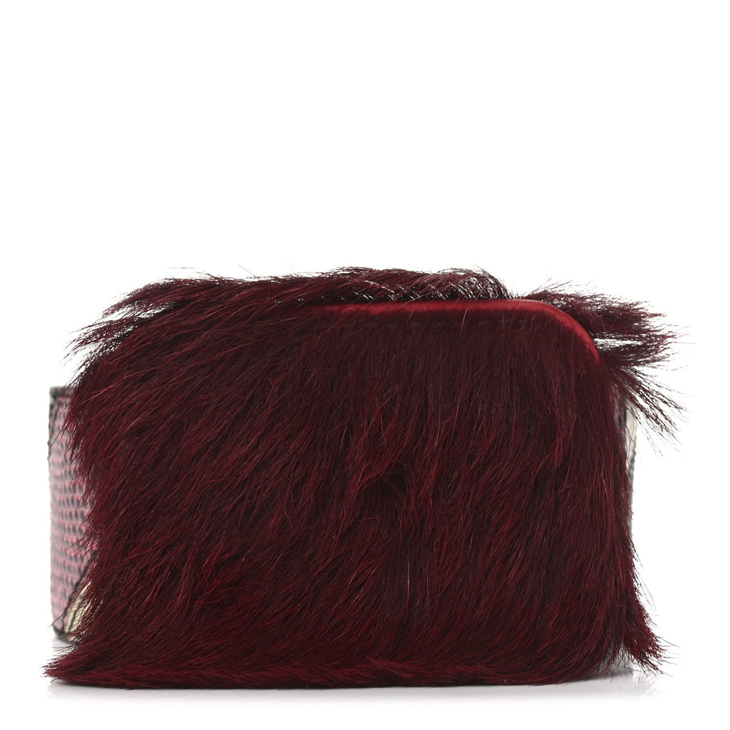 Prada Snakeskin Fur Belt 80 32 Cherry Bego