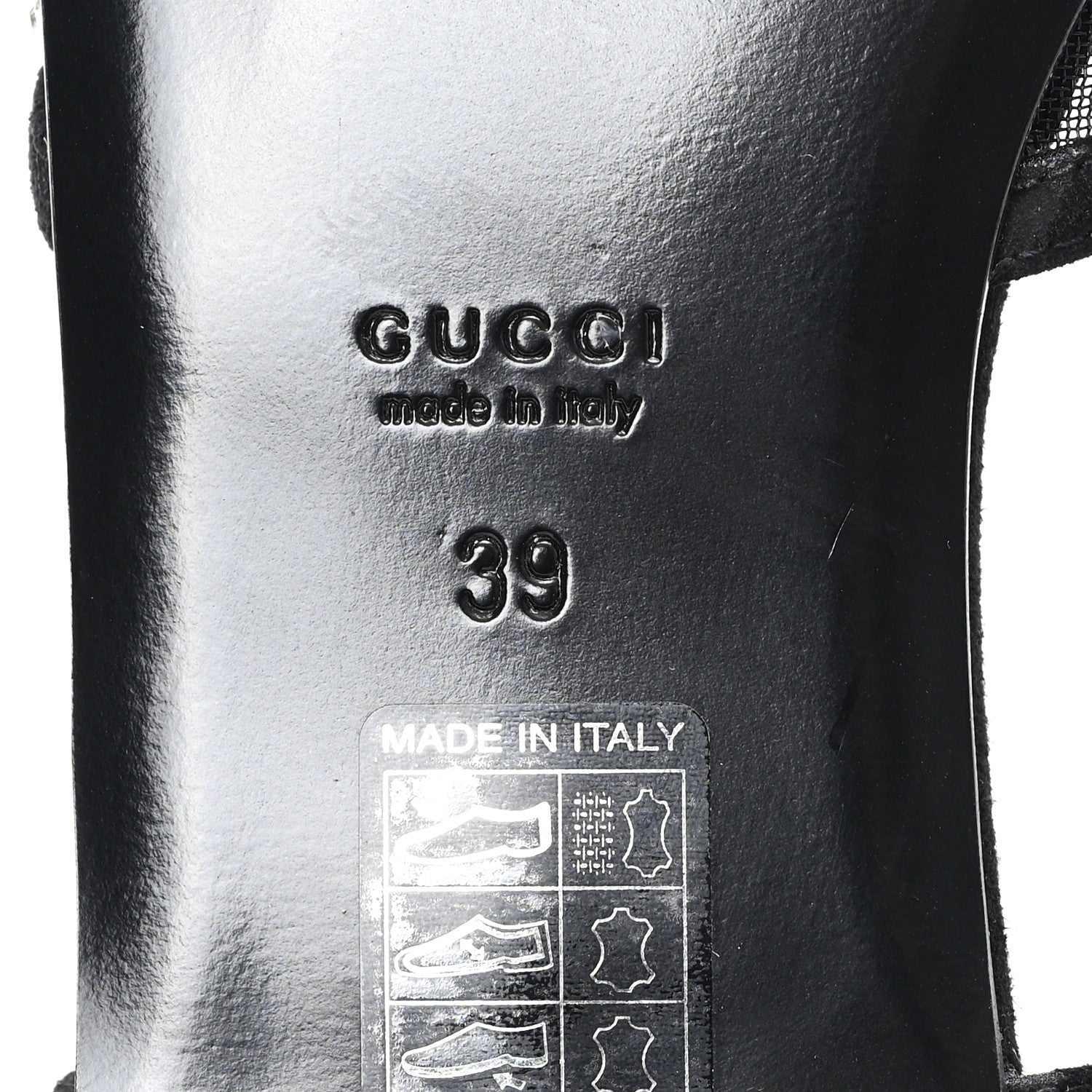 Gucci Suede Mesh Crystal GG Monogram Slingback Ballet Flats 39 Black