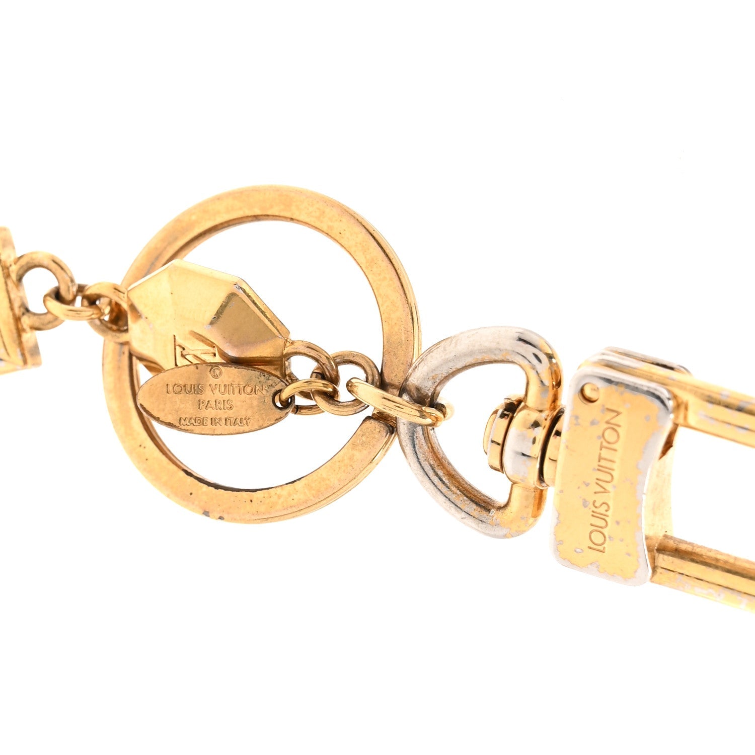 Louis Vuitton Metal LV Facettes Bag Charm Key Holder Gold