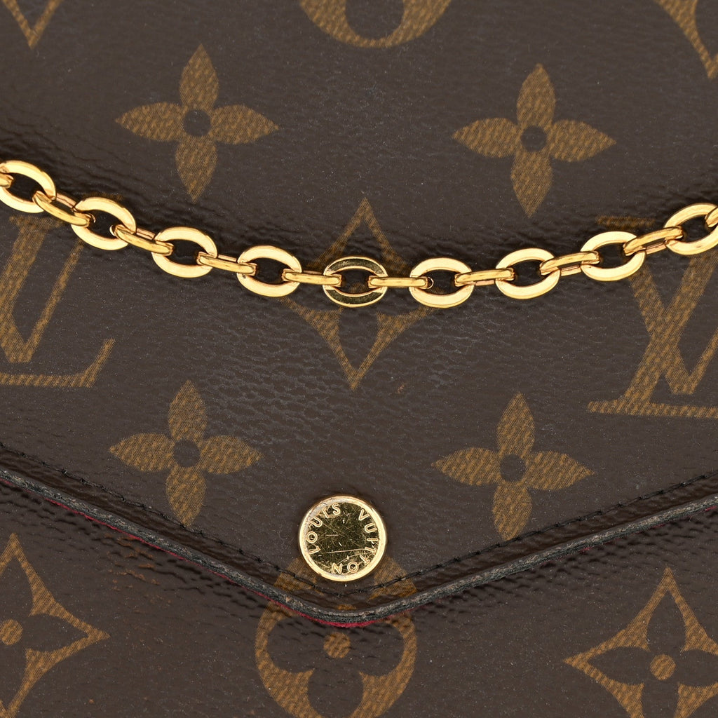 Louis Vuitton Monogram Pochette Felicie Chain Wallet Fuchsia