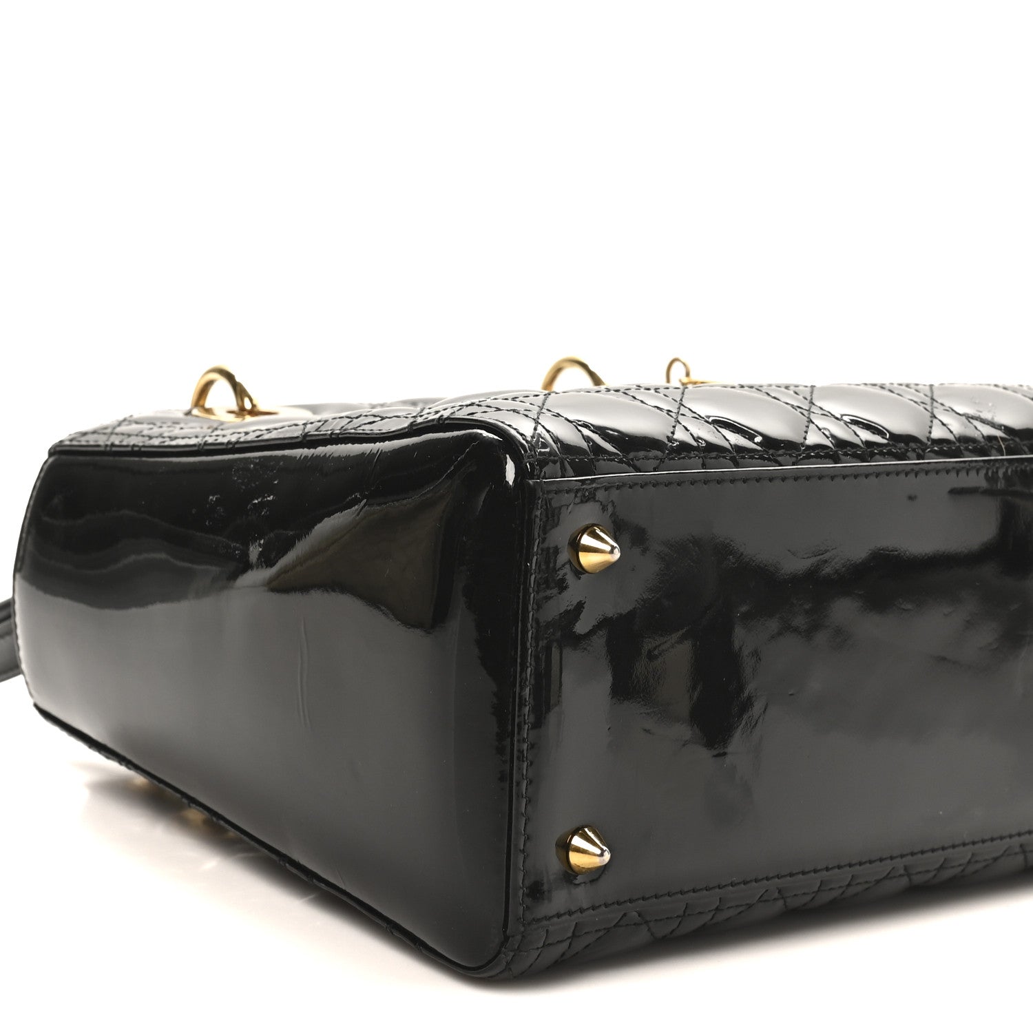 Christian Dior Patent Cannage Medium Lady Dior Black