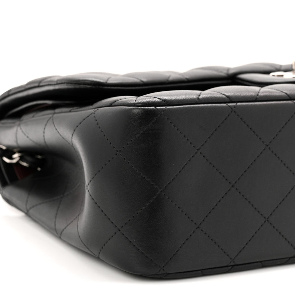 Chanel Lambskin Quilted Jumbo Double Flap Black