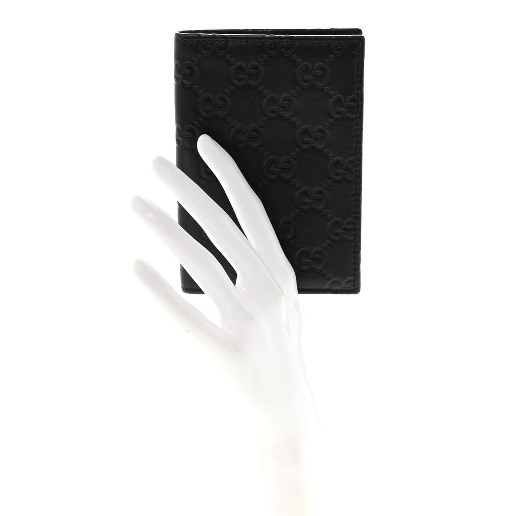 Gucci Guccissima Passport Case Black