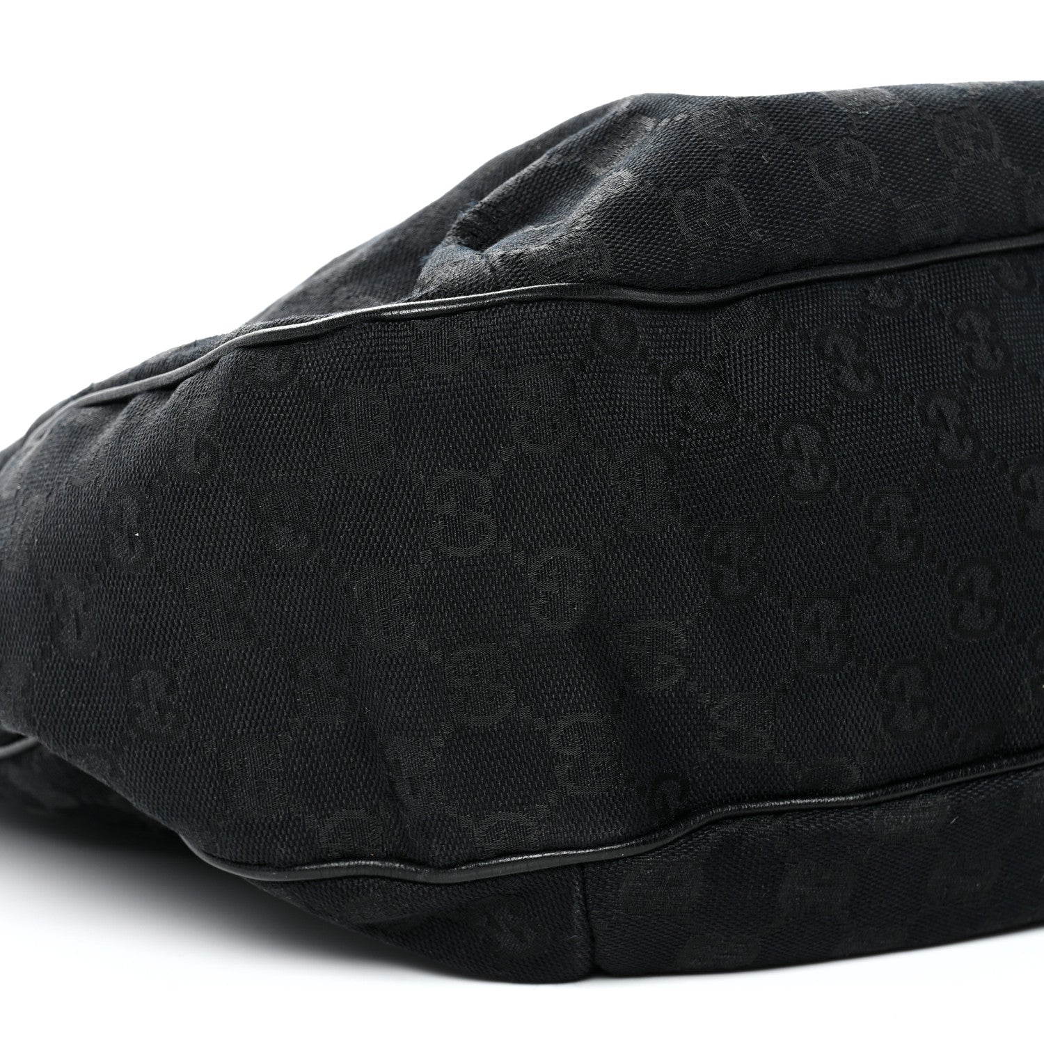 Gucci Monogram Large New Ladies Web Hobo Black