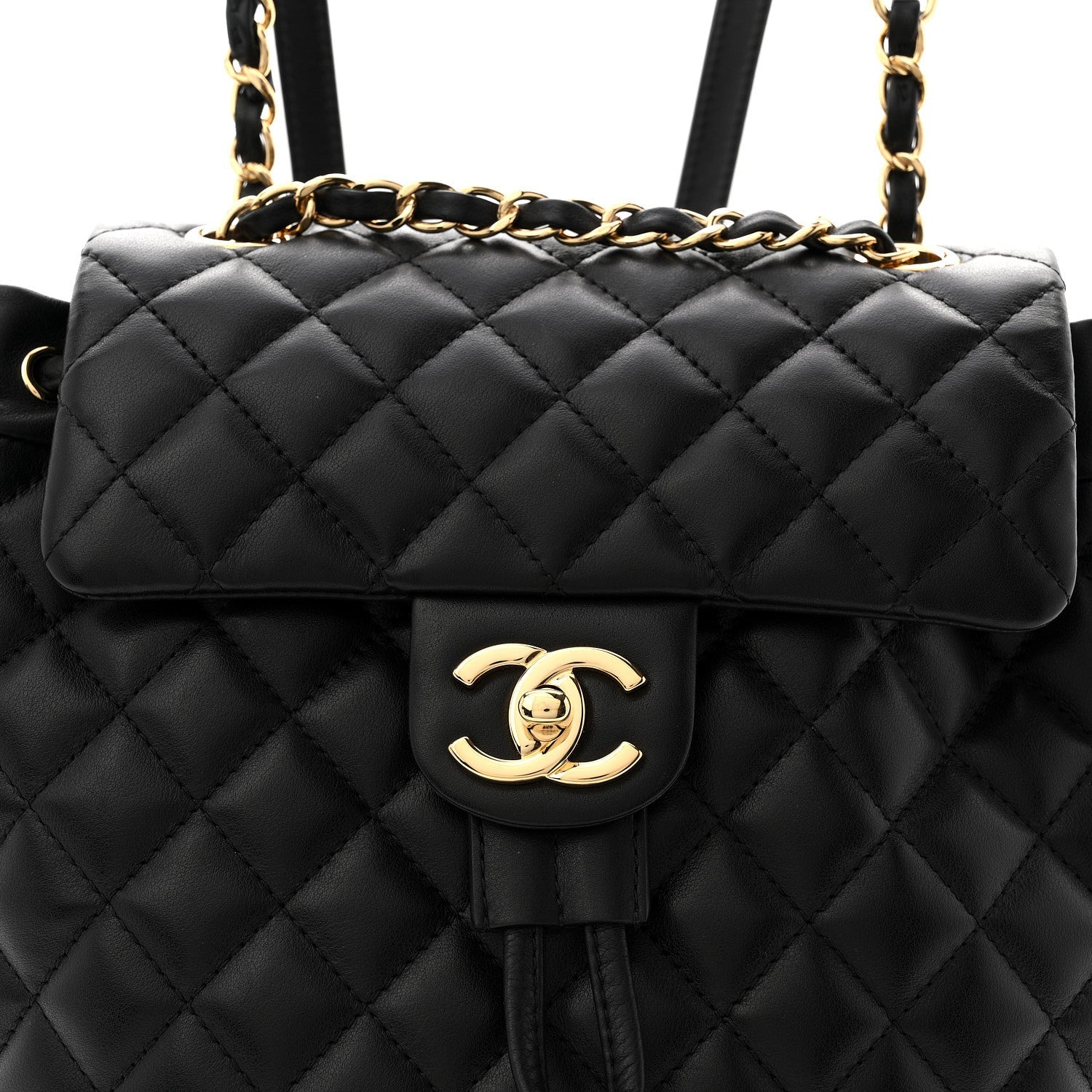 Chanel Lambskin Quilted Small Urban Spirit Backpack Black