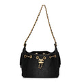 Chanel Washed Denim Quilted Mini Chanel 25 Handbag Black