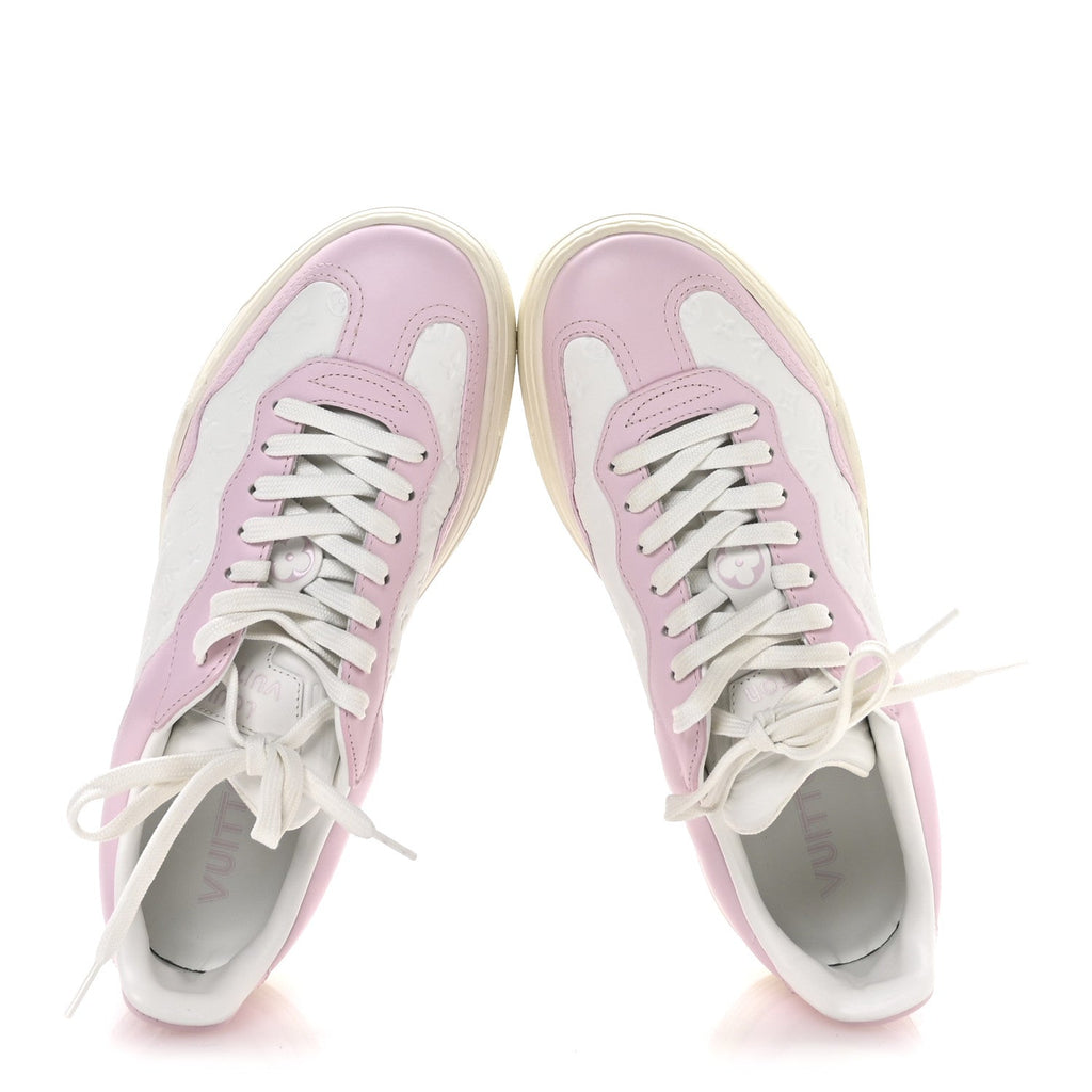 Louis Vuitton Calfskin Monogram LV Groovy Platform Sneakers 38 Pink
