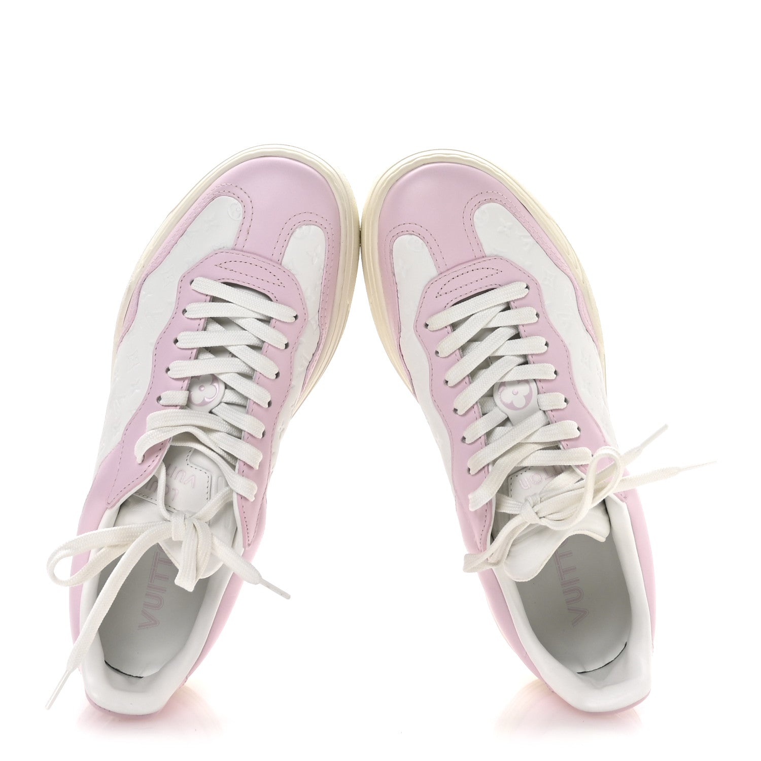 Louis Vuitton Calfskin Monogram LV Groovy Platform Sneakers 38 Pink