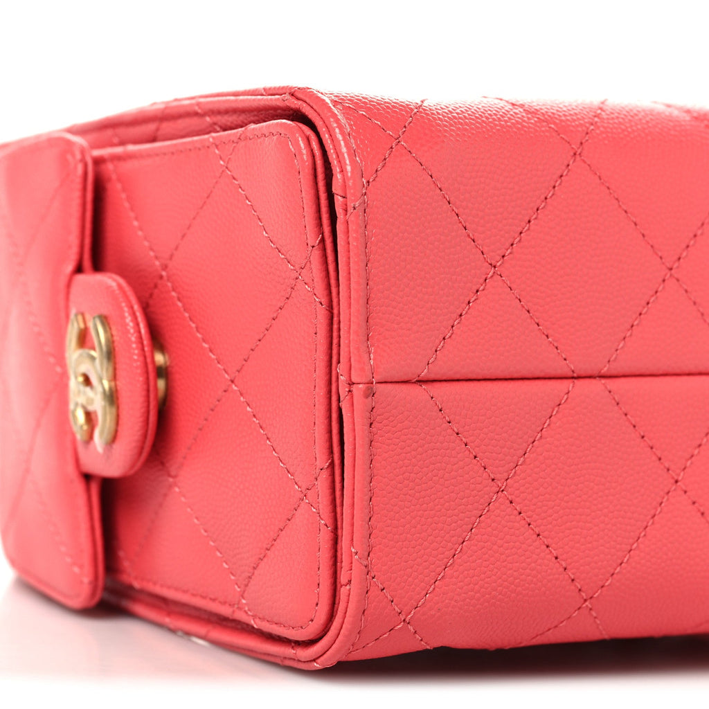 Chanel Caviar Quilted Mini Chanel 25 Handbag Coral