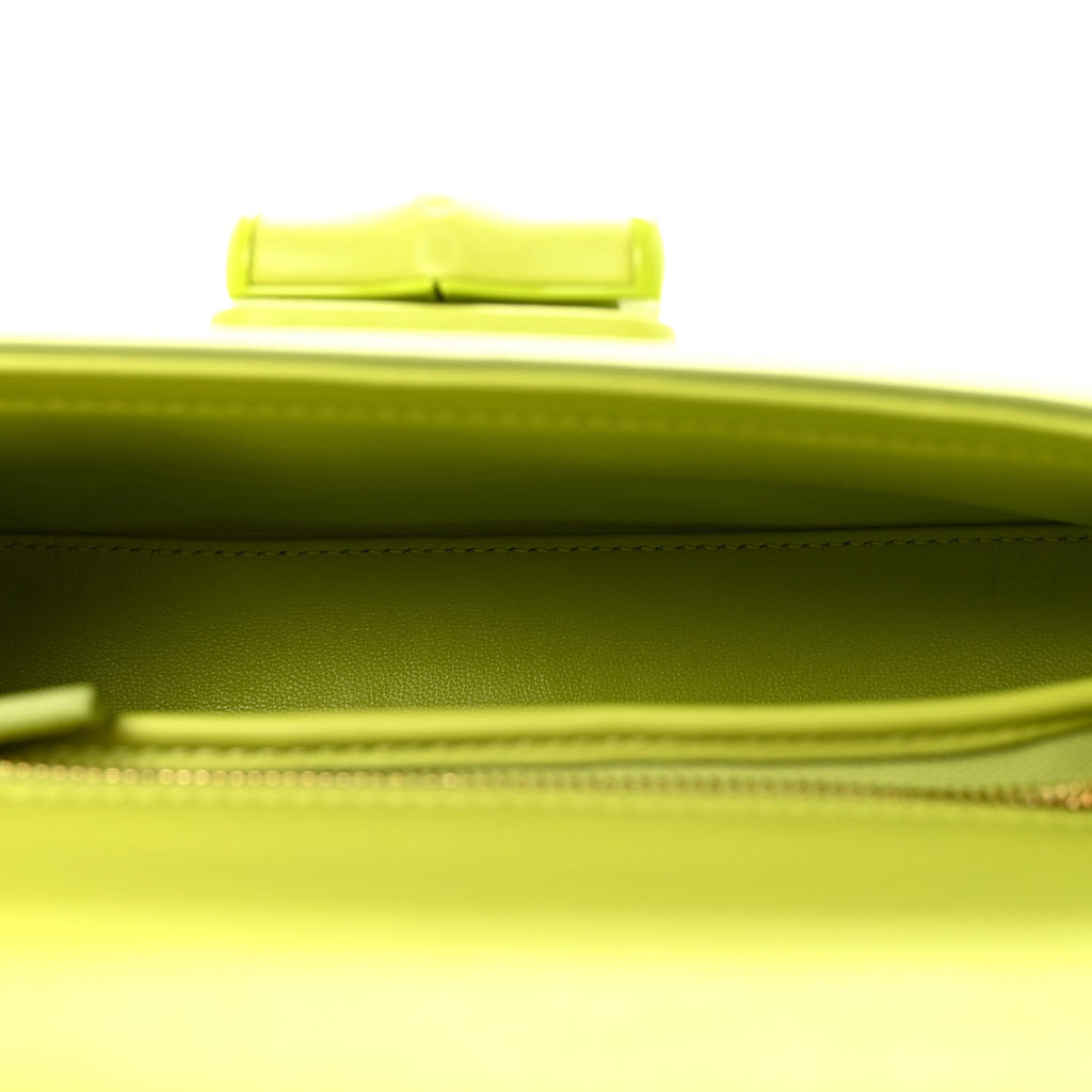 Gucci Calfskin Medium Bamboo Diva Green