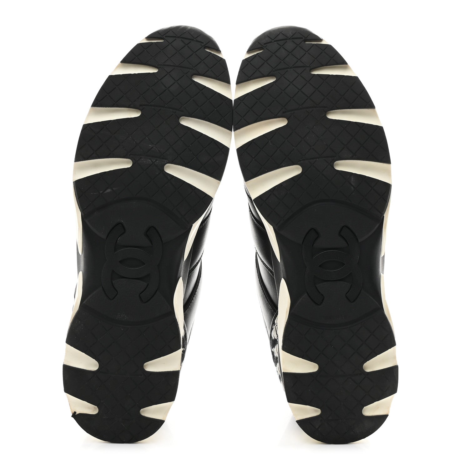Calfskin Tweed CC Sneakers 41 Black White