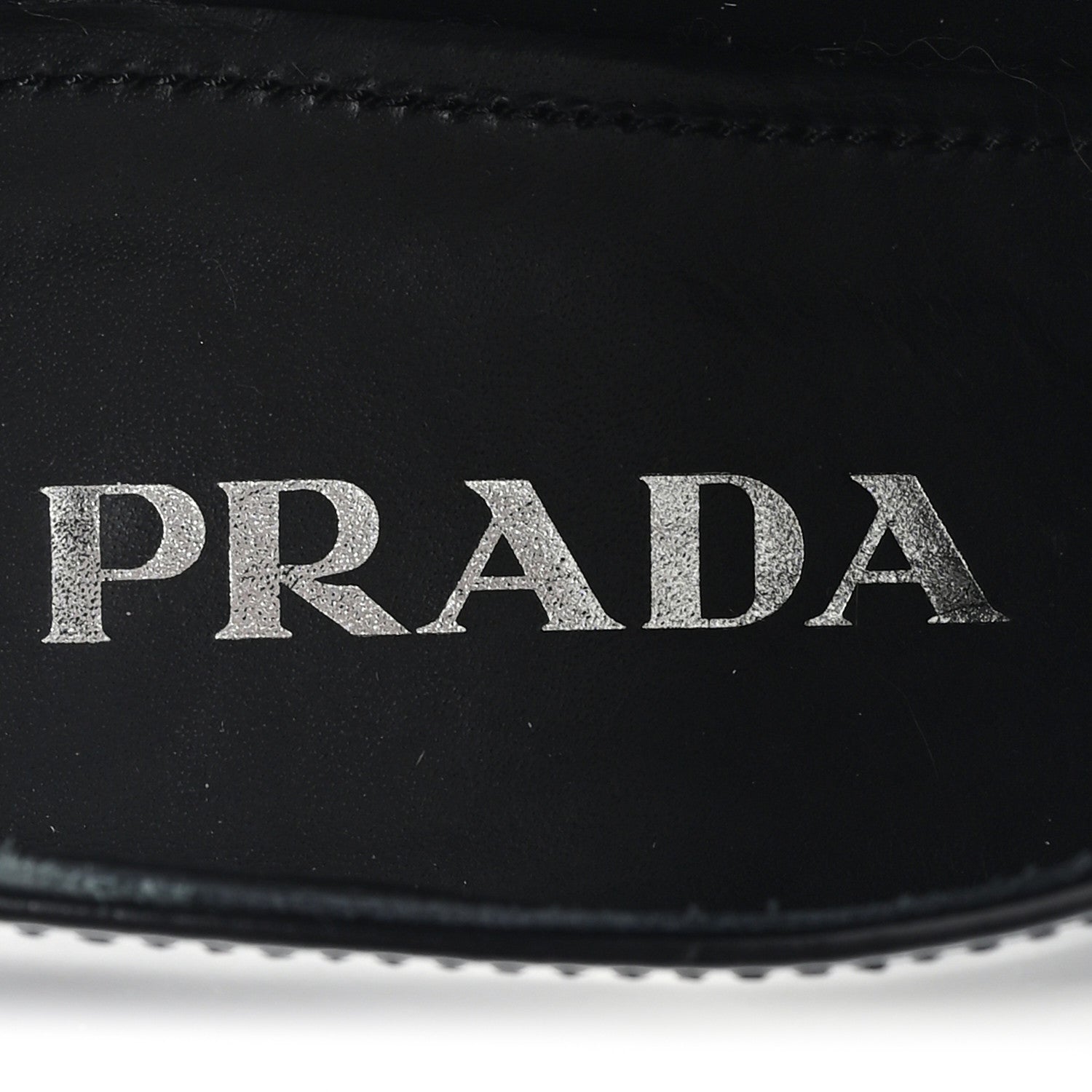 Prada Spazzolato Metal Triangle Logo 50mm Loafers 39 Black