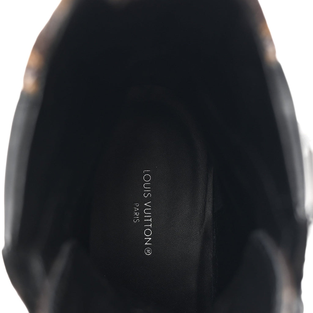 Louis Vuitton Suede Calfskin Monogram Laureate Platform Desert Boots 36 Black