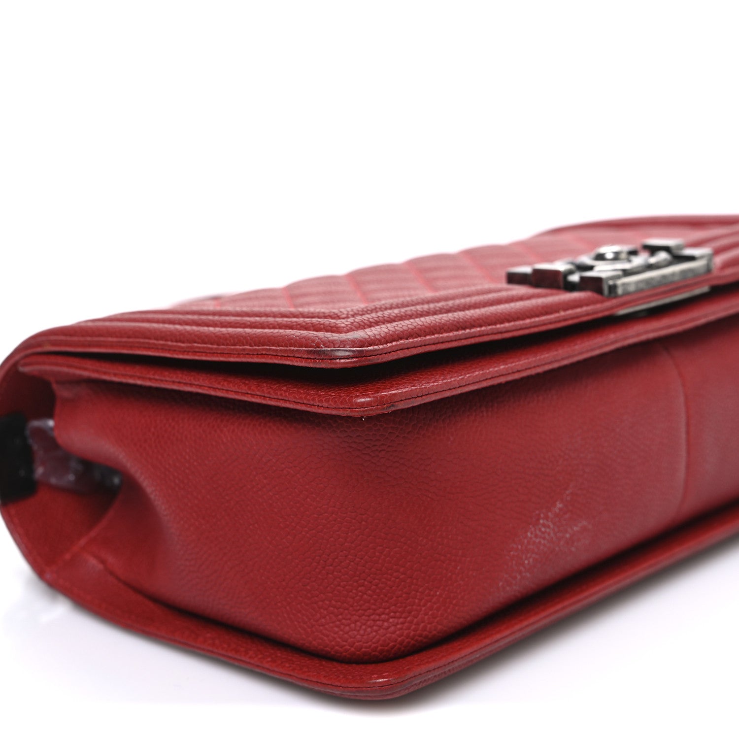 Chanel Caviar Quilted Medium Boy Flap Red