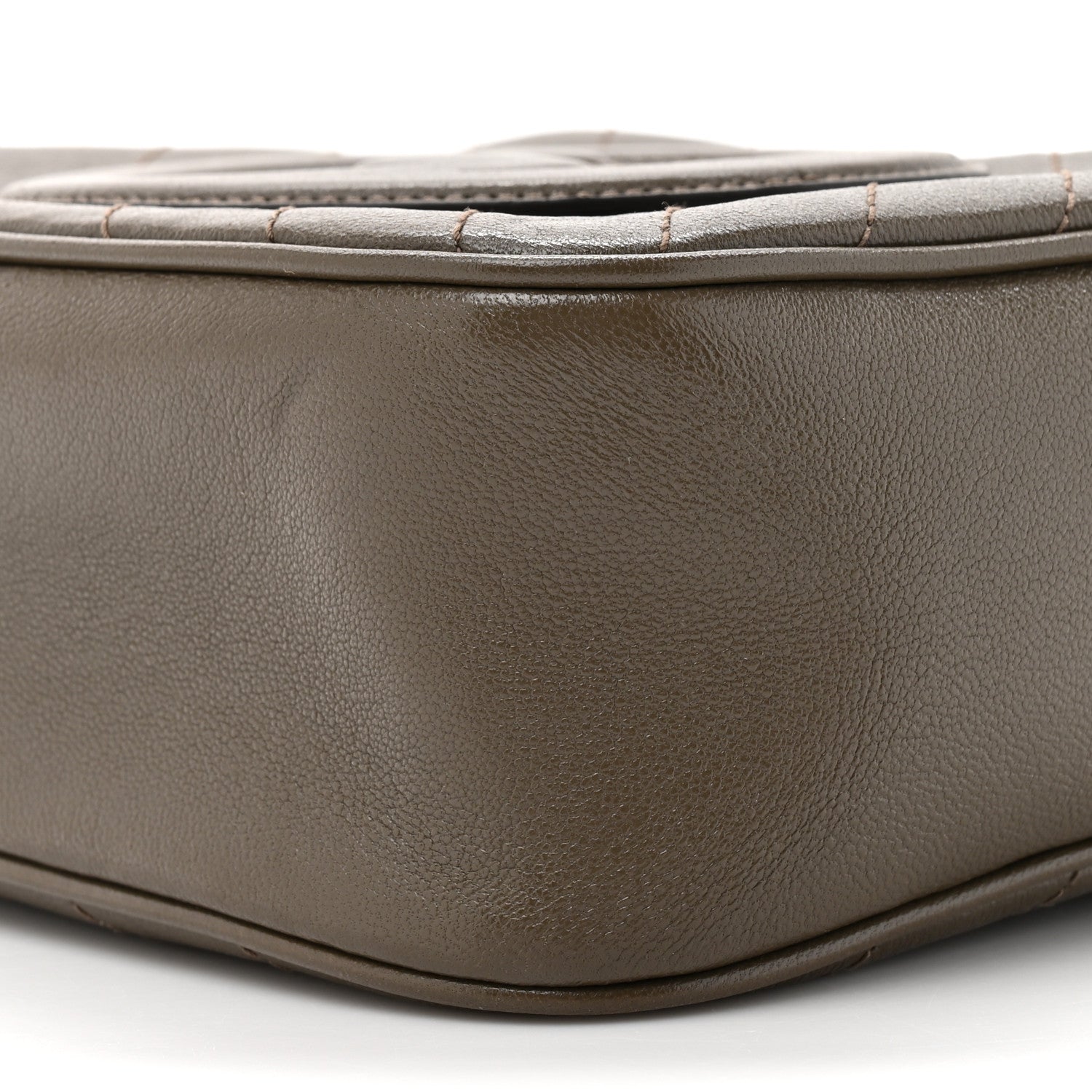 Gucci Sakai Be Green Calfskin Diagonal Stitched Small Blondie Shoulder Bag Craclet Brown