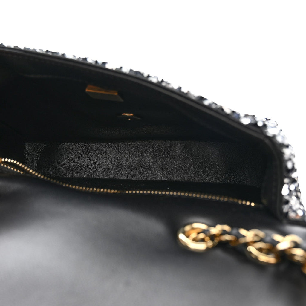 Chanel Sequin Quilted Small Single Flap Black White Grey