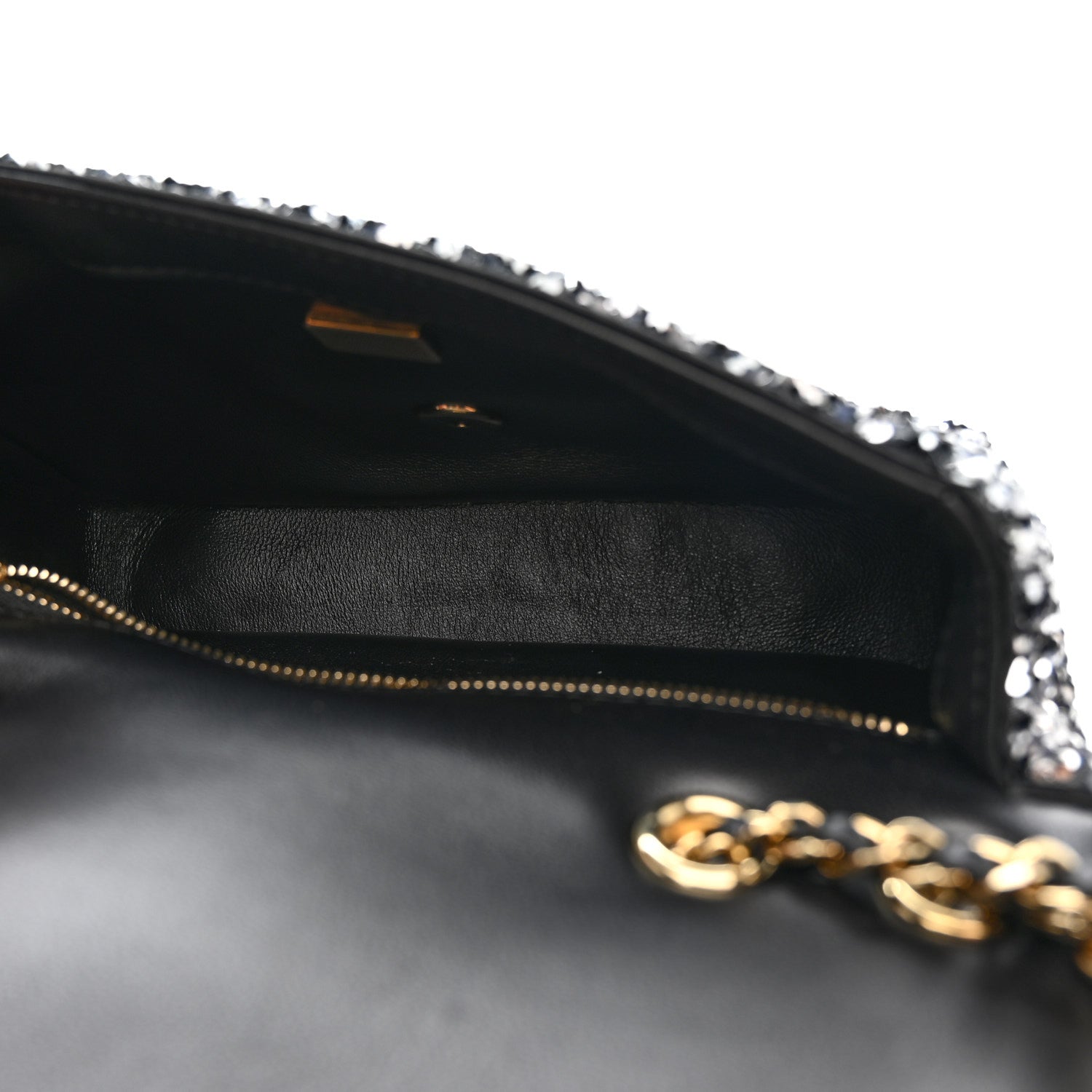 Chanel Sequin Quilted Small Single Flap Black White Grey