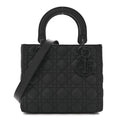Christian Dior Ultra Matte Calfskin Cannage Medium Lady Dior Black