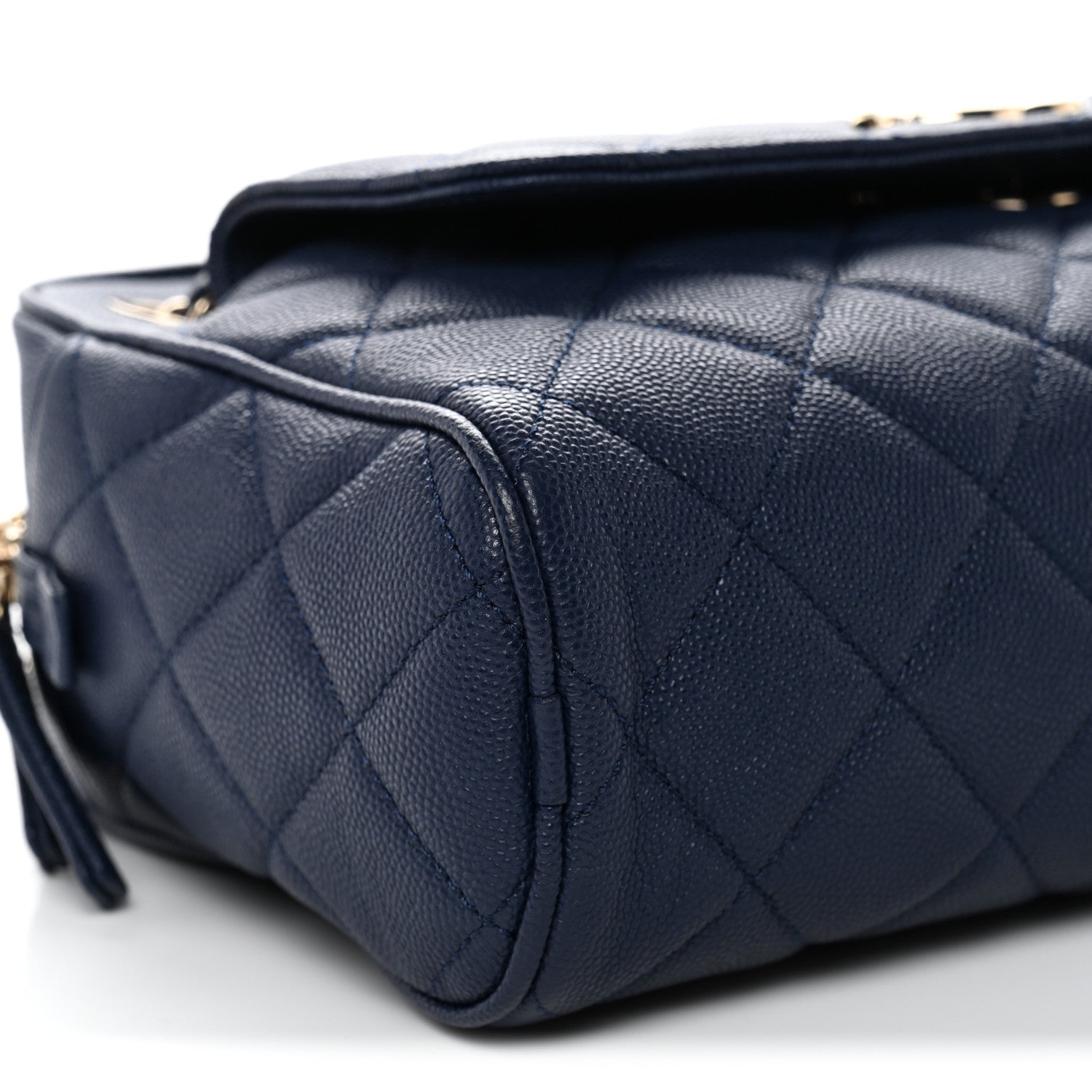 Chanel Caviar Quilted Large In & Out Camera Case Navy