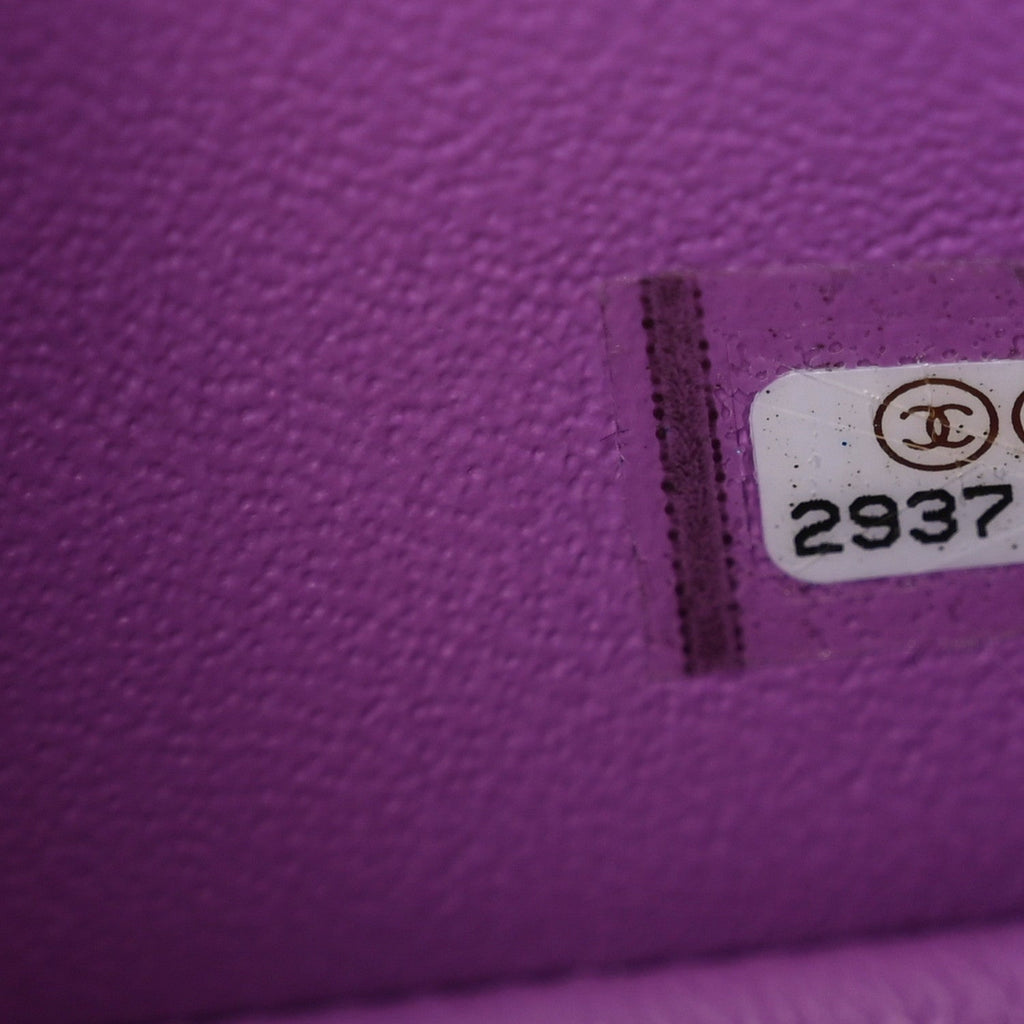 Chanel Lambskin Quilted Mini Rectangular Flap Purple