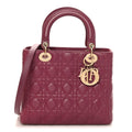 Christian Dior Lambskin Cannage Medium Lady Dior Purple