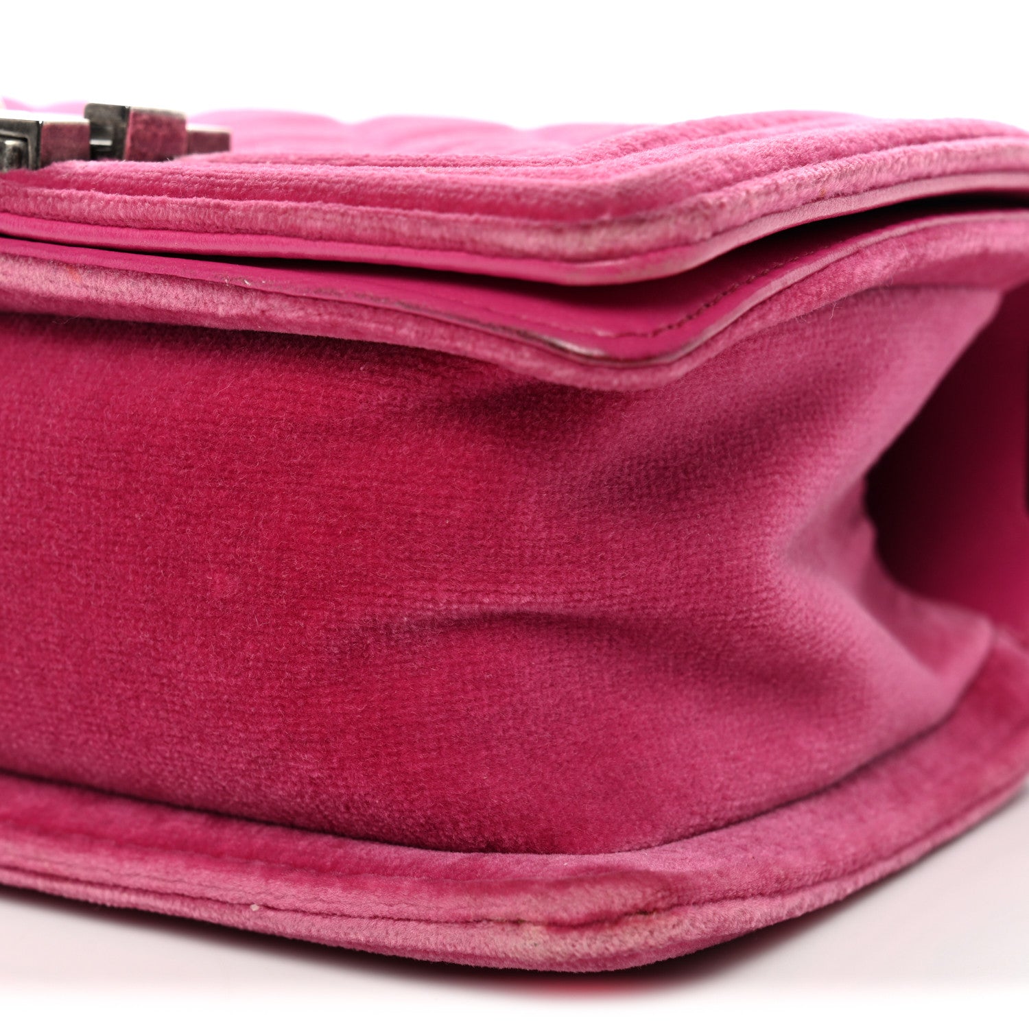 Chanel Velvet Quilted Small Boy Flap Fuchsia
