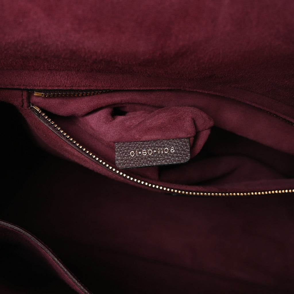 Christian Dior Grained Calfskin Large Lady Dior Burgundy