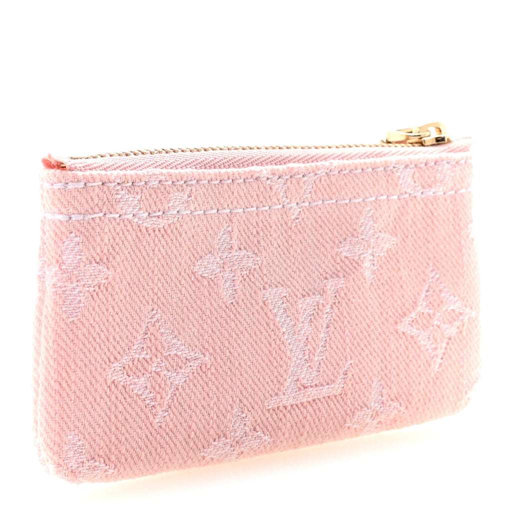 Louis Vuitton Monogram Denim Key Pouch Washed Pink
