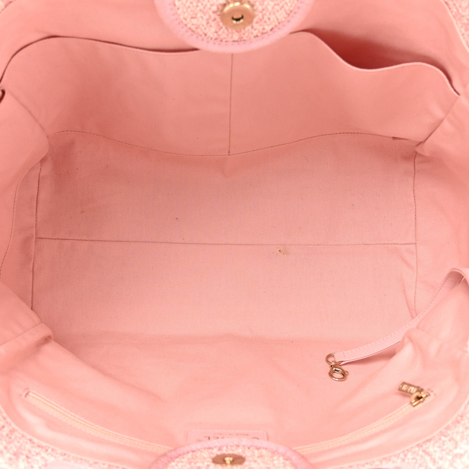 Chanel Lurex Boucle Deauville Medium Tote  Pink
