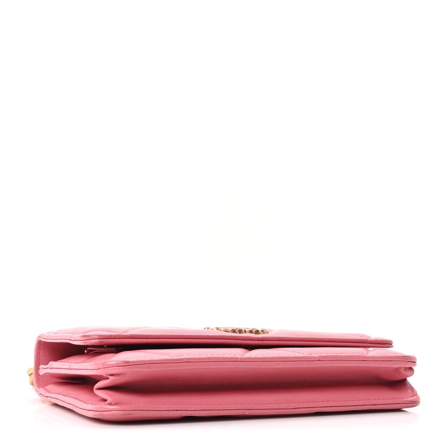 Chanel Lambskin Quilted Chanel 19 Wallet On Chain WOC Pink