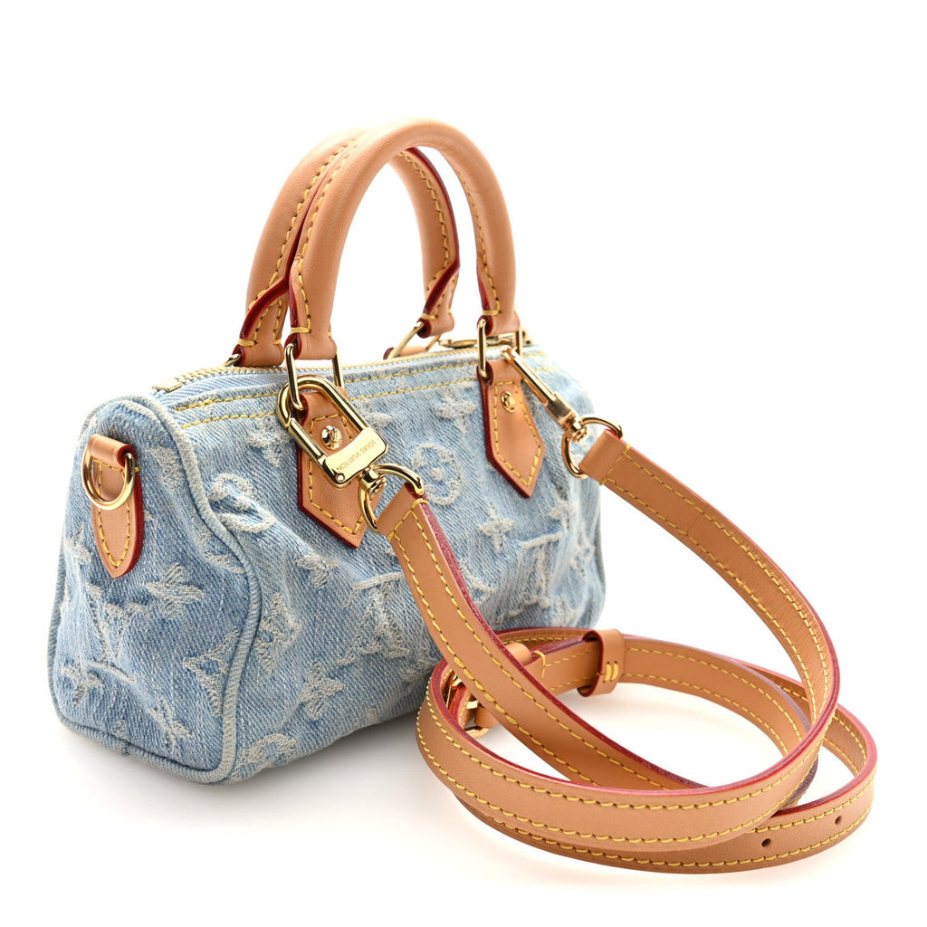 Louis Vuitton Monogram Denim Nano Speedy Sky Blue