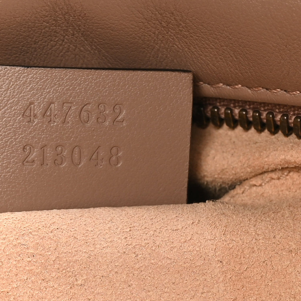 Gucci Calfskin Matelasse Small GG Marmont Chain Shoulder Bag Porcelain Rose